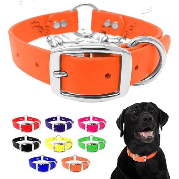 Regal Dog Products Waterproof Dog Collar Nickel Double Large Orange