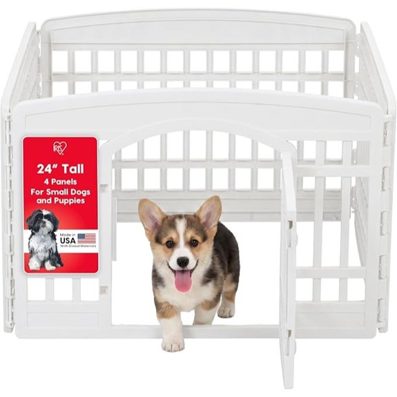 IRIS USA 4-Panel Dog Playpen Pet Enclosure White