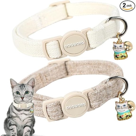 White Hemp Breakaway Cat Collar Pack (2)