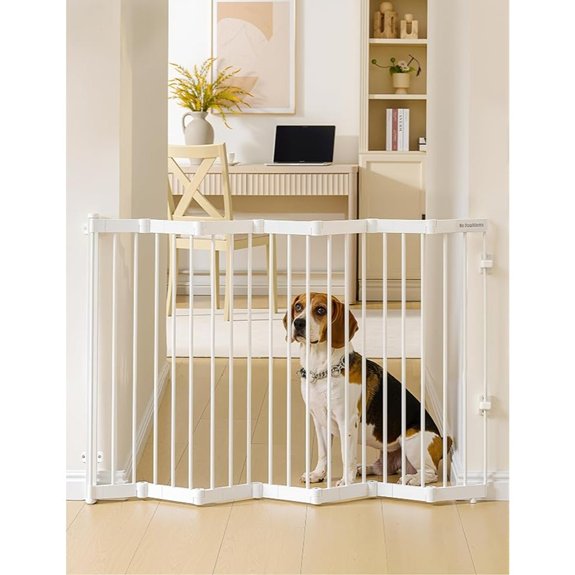 No Pawblems Retractable Metal Dog Gate White