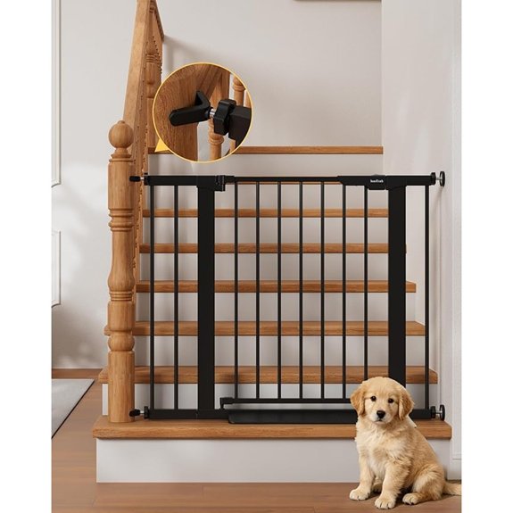 InnoTruth 27-36.6 in Wide Baby Gate for Stairs and Doorways Black