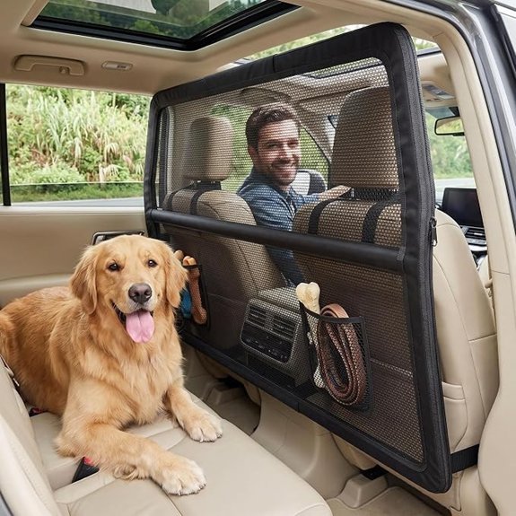 Dog Car Barrier 50 Inch Wide Coverage Dog Barrier for SUV Car Truck