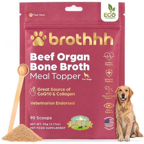 Beef Organ Bone Broth Meal Topper for Dogs - 100% Grass Fed - by Brothhh