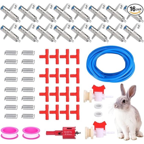Automatic Rabbit Watering System 16PC Rabbit Waterer Kit