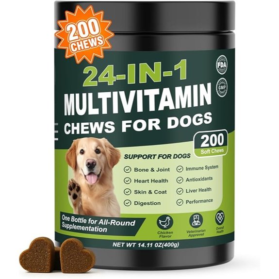 24-in-1 Dog Vitamins and Supplements 200 Ct Daily Multivitamin for Dogs