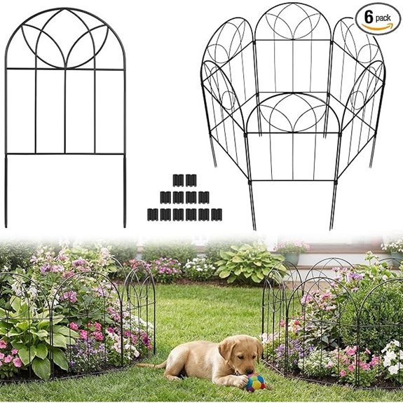 Small Garden Fence 24in(H) x6ft(L) Decorative Fencing 6 Pack
