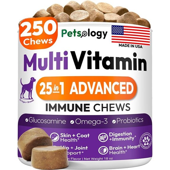 25-in-1 Dog Vitamins and Supplements - 250 Chews Dog Multivitamin Chewable