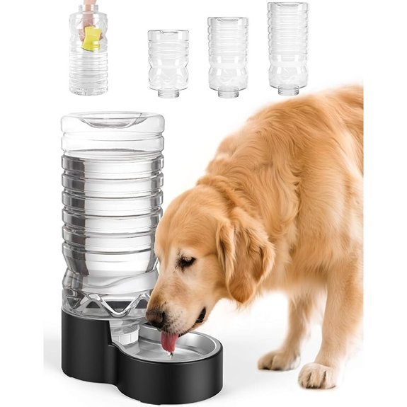 Heouvo 2.5 Gal Gravity Dog Water Dispenser Wide-Mouth No Filter Black