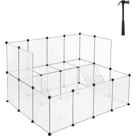 SONGMICS Guinea Pig Playpen 2-Tier Small Animal Playpen