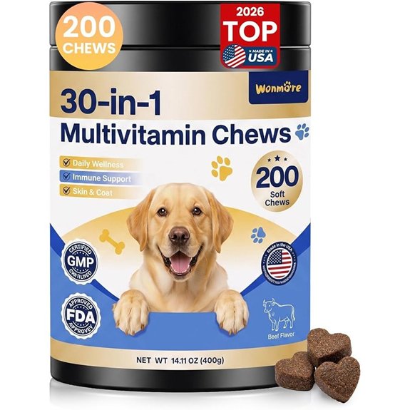30-in-1 Dog Vitamins and Supplements Complete Dog Multivitamin Beef 200ct