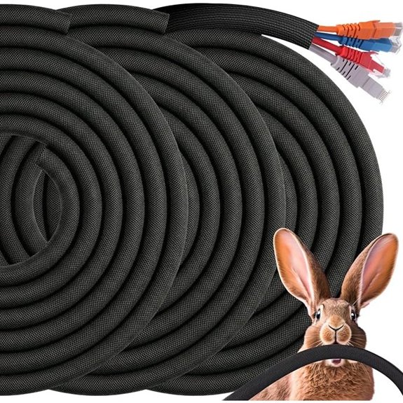Poen 3 Pack 30ft Cord Protectors from Pets No Chew 3/8 Inch Pet Material