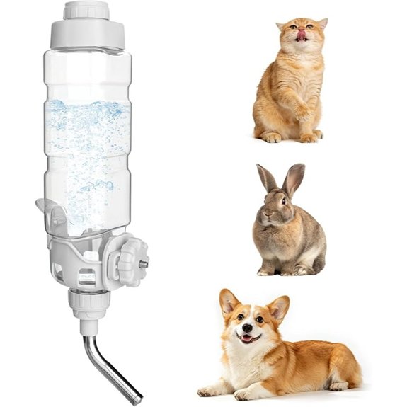 Vannon Water Bottle for Small Animals 34oz Top-Fill Pet Dispenser Grey