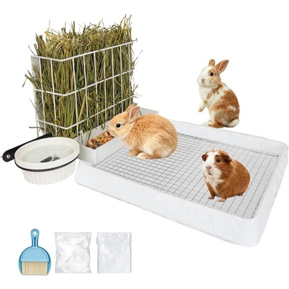 BESNEW 3-in-1 Guinea Pig Hay Feeder Litter Box & Water Bowl