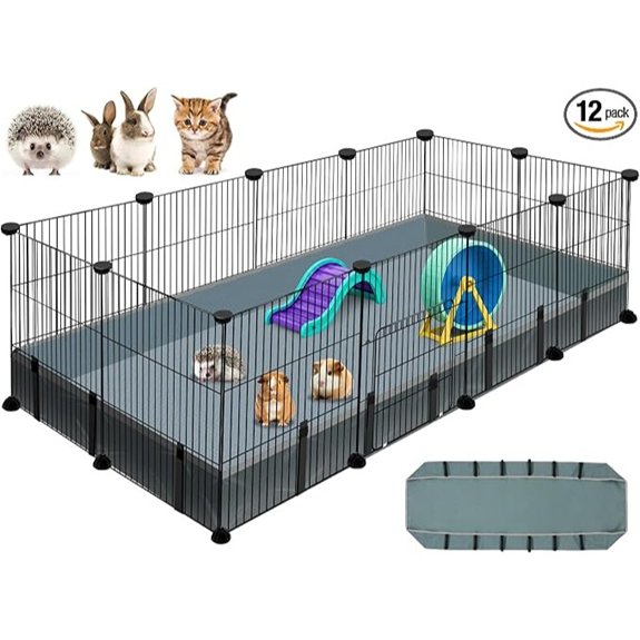 12 Panels Small Animal Playpen 48 x 24 x 16 Guinea Pigs Cages
