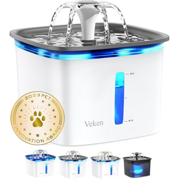 Veken Innovation Award Winner 95oz/2.8L Cat Water Fountain C1 Classic