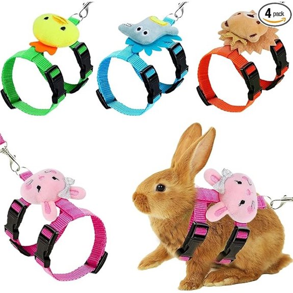 4-Piece Adjustable Rabbit Harness and Leash Set