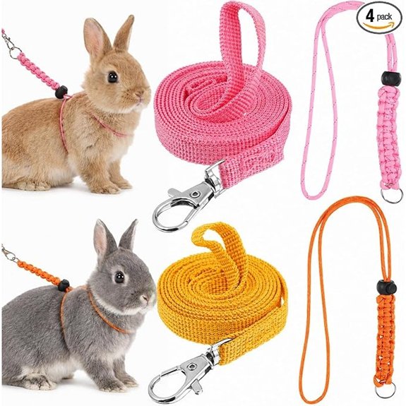 Adjustable Rabbit Harness and Leash Set 4 Pcs Rabbit Leash