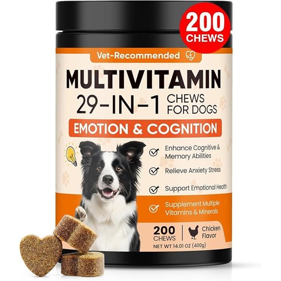 29 in 1 Dog Vitamins and Supplements 200 Ct Advanced Dog Multivitamin Chews