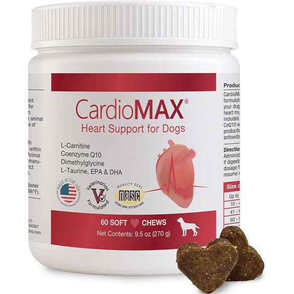 Heart Support Supplement for Dogs with Antioxidants (60 Chews)