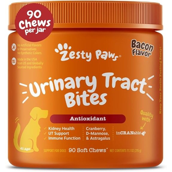 Zesty Paws Cranberry Supplement for Dogs - Bacon 90 Ct
