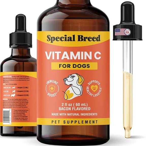 Vitamin C Liquid Supplement for Dogs Bacon Flavored