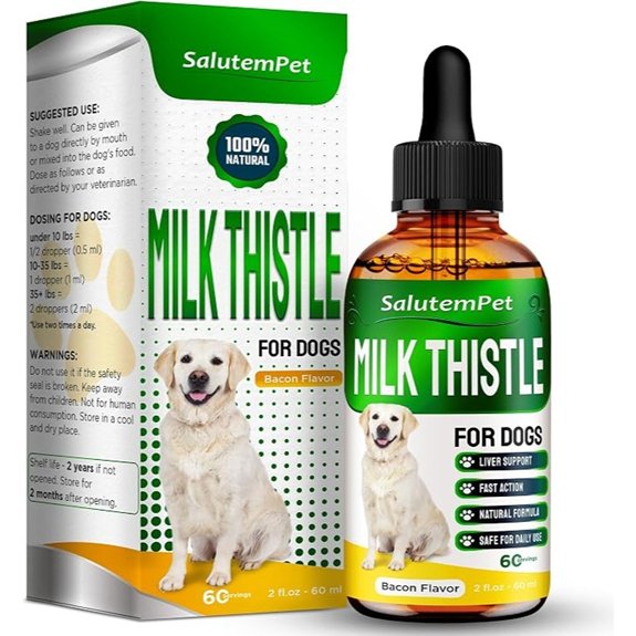 Milk Thistle Herbal Dog Liver Supplement Bacon Flavor 2 Oz