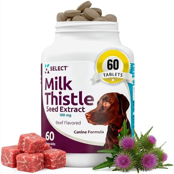 Milk Thistle for Dogs Liver Support 60 Beef Chewable Tablets
