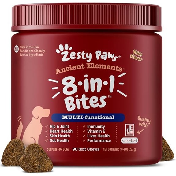 Zesty Paws Dog Vitamins - Dog Multivitamin Chews Bison 90 Ct