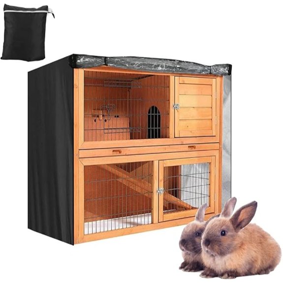 SUNSURE Outdoor Double Decker Rabbit Cage Cover (48x20x41 Black)