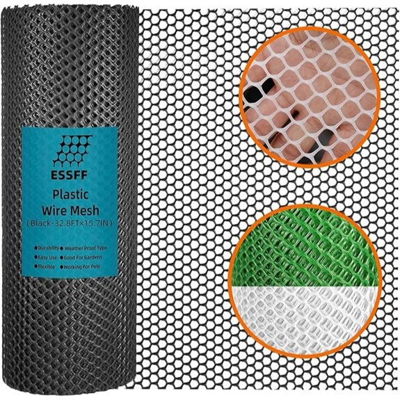 Black Plastic Multi-Use Garden Fencing for Poultry and Dogs