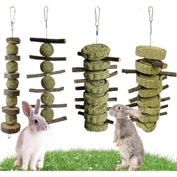 LWINGFLYER 4 Pack Bunny Chew Toys for Small Pets