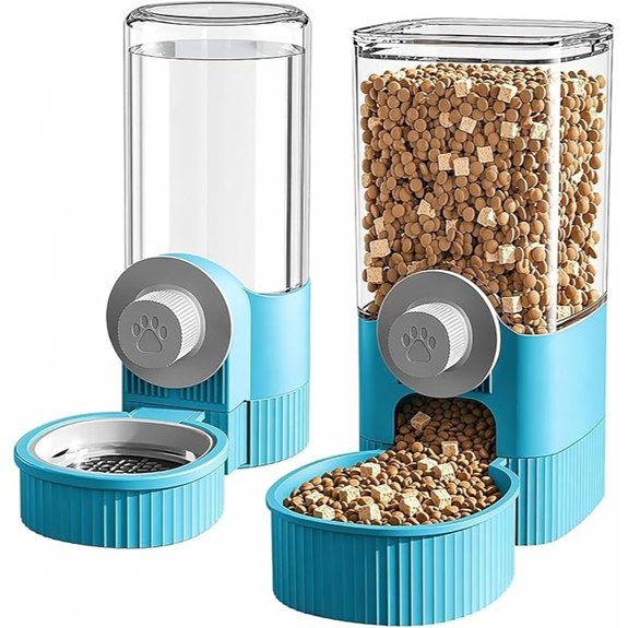 Automatic Rabbit Feeder and Water Dispenser Cage-Mounted Gravity