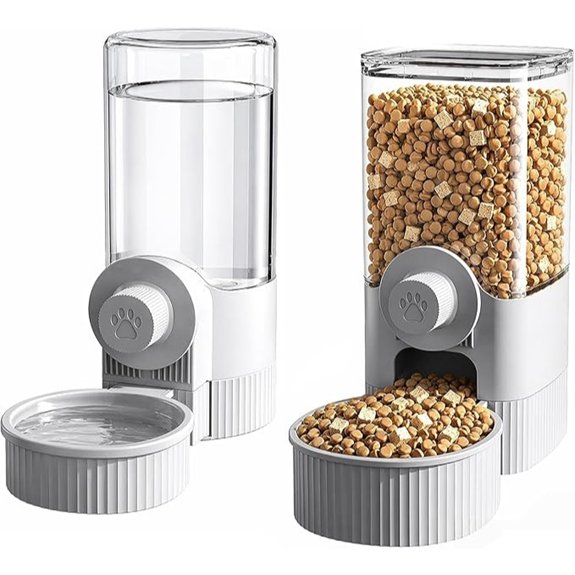 Automatic Rabbit Feeder and Water Dispenser Cage-Mounted Gravity
