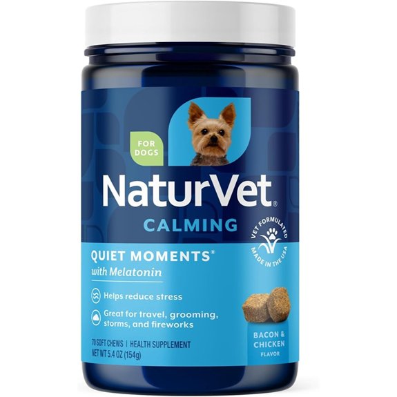 NaturVet Quiet Moments Calming with Melatonin Dog Supplement - 70 Count