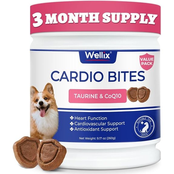 Wellix 260g Cardio Taurine for Dogs Chews with CoQ10,L-Carnitine Fish Oil
