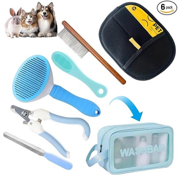 Oromaviela 6PCS Cat Dog Grooming Kit