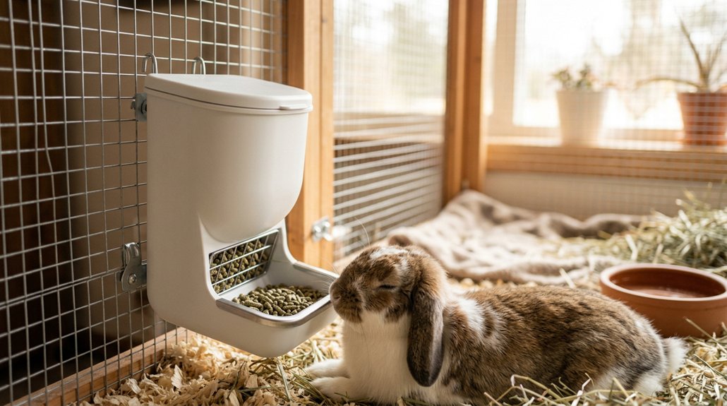 clean cage rabbit feeders