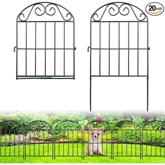 24in Collapsible Garden Fence Border 20 Panels Animal Barrier