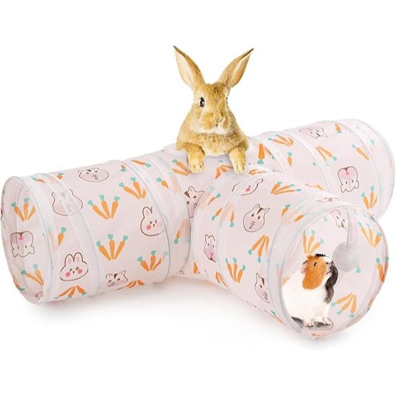 HERCOCCI Collapsible 3-Way Rabbit Hideout Tunnel Toys