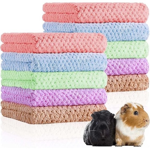 Reginary 10 Pcs Guinea Pig Fleece Blankets 12 x 12 Inch Colorful