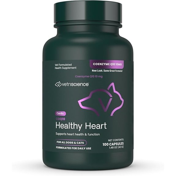 VetriScience CoQ10 Healthy Heart Capsules for Dogs and Cats 120 Count