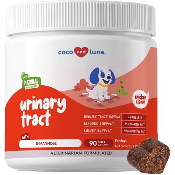 Cranberry Chews for Dogs UTI Treatment & Bladder Support with D-Mannose