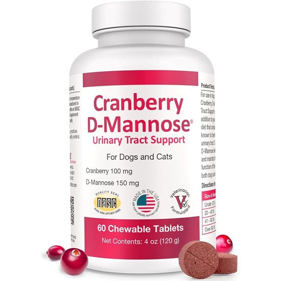 Cranberry D-Mannose Urinary Health Supplement for Dogs Cats
