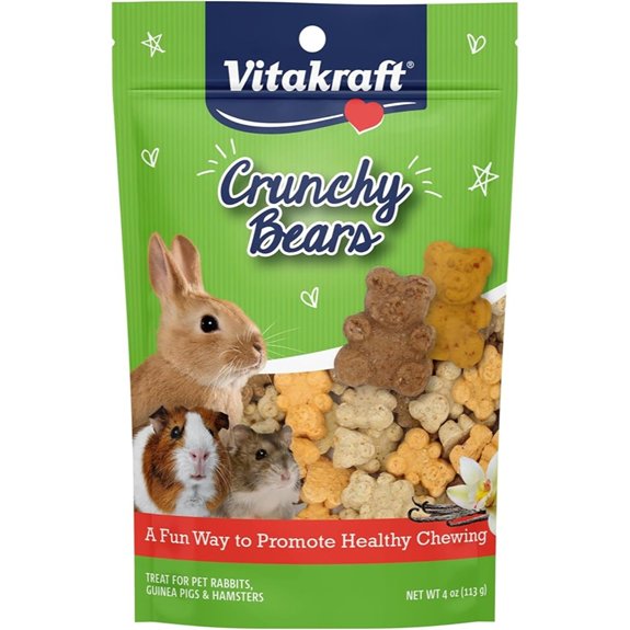 Vitakraft Crunchy Bears Small Animal Treat for Rabbits and Hamsters