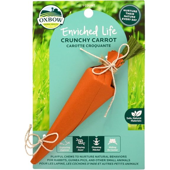 Oxbow Crunchy Carrot Rabbit & Guinea Pig Toy Bunny Enrichment Chew Toy