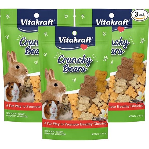 Vitakraft Crunchy Bears Rabbit & Guinea Pig Treat (3-Pack)