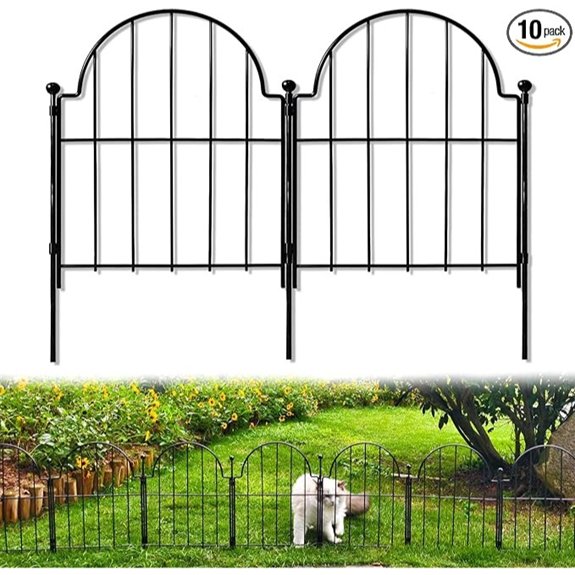 Decorative Garden Fence 17in(H) x 10.8ft(L) with Ground Stake