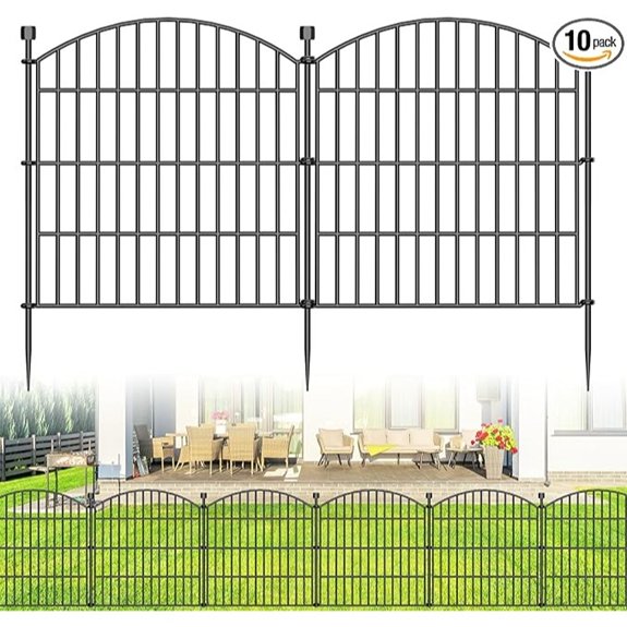 10 Panel No Dig Decorative Garden Fence 24 H x 20'L Outdoor Dog Barrier