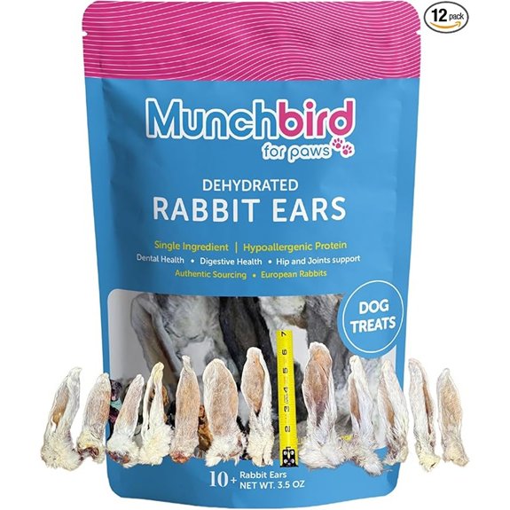 Munchbird Dehydrated Rabbit Ears Dog Treats