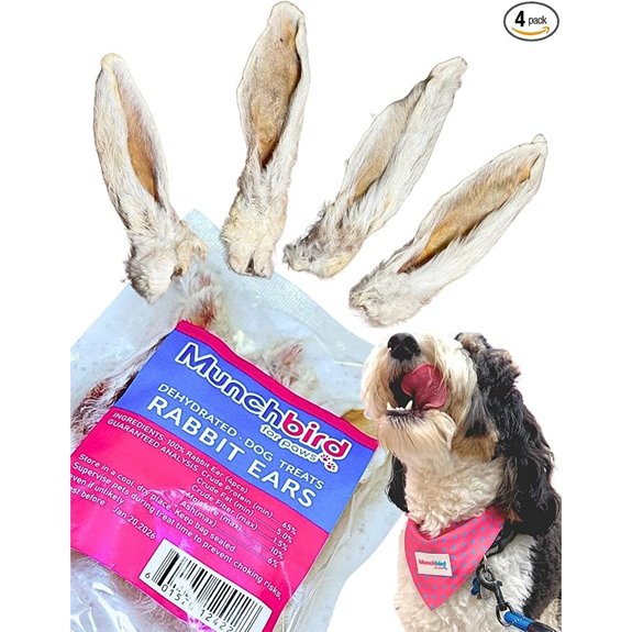 Munchbird Dehydrated Rabbit Ears for Dogs (4pcs)